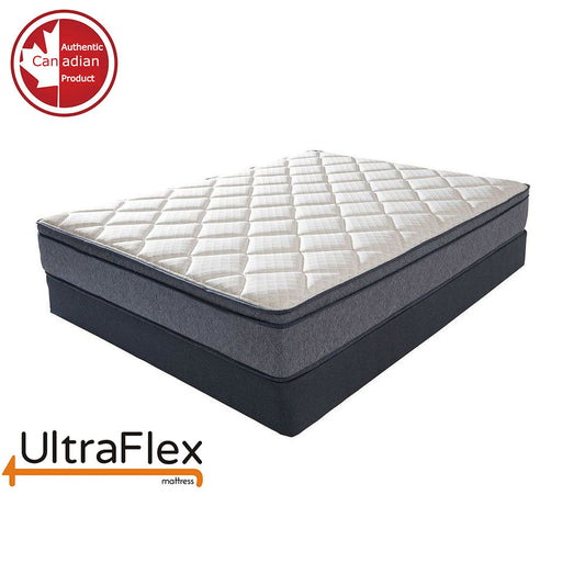 UltraFlex® DELIGHT-Mattress and BoxSpring Set Advanced Orthopedic Support, High-Density Pressure Relief Foam, Multiple Posture Spinal Support, Motion Transfer Pockets, CoolGel Eco-Friendly Mattress (Made in Canada)
