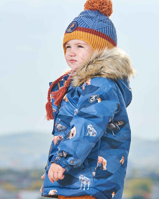 Peruvian Knit Hat Gradient Navy And Yellow