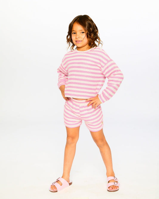 Striped Shorts Pink And White
