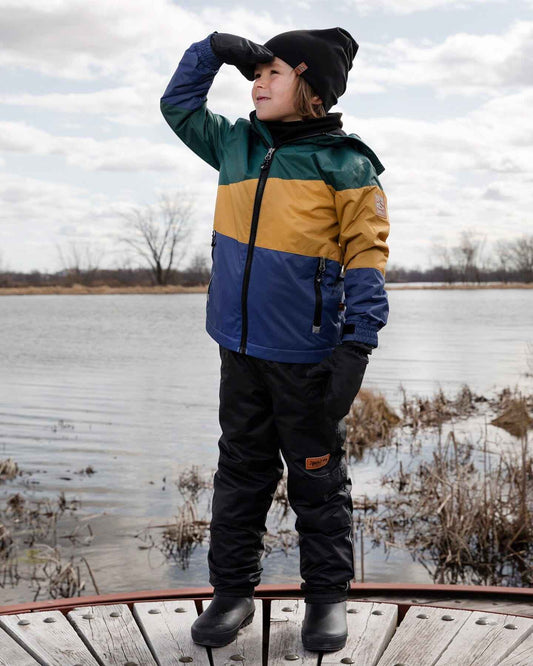 Two-Piece Mid-Season Outerwear Set Green, Yellow And Blue