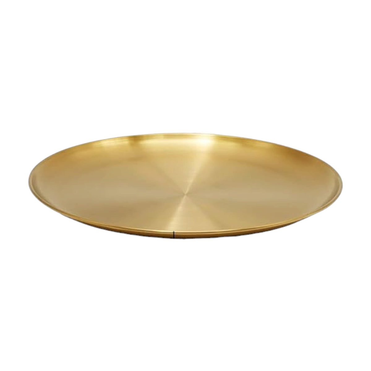 Brushed Gold Stainless Steel Round Serving Plate & Charger