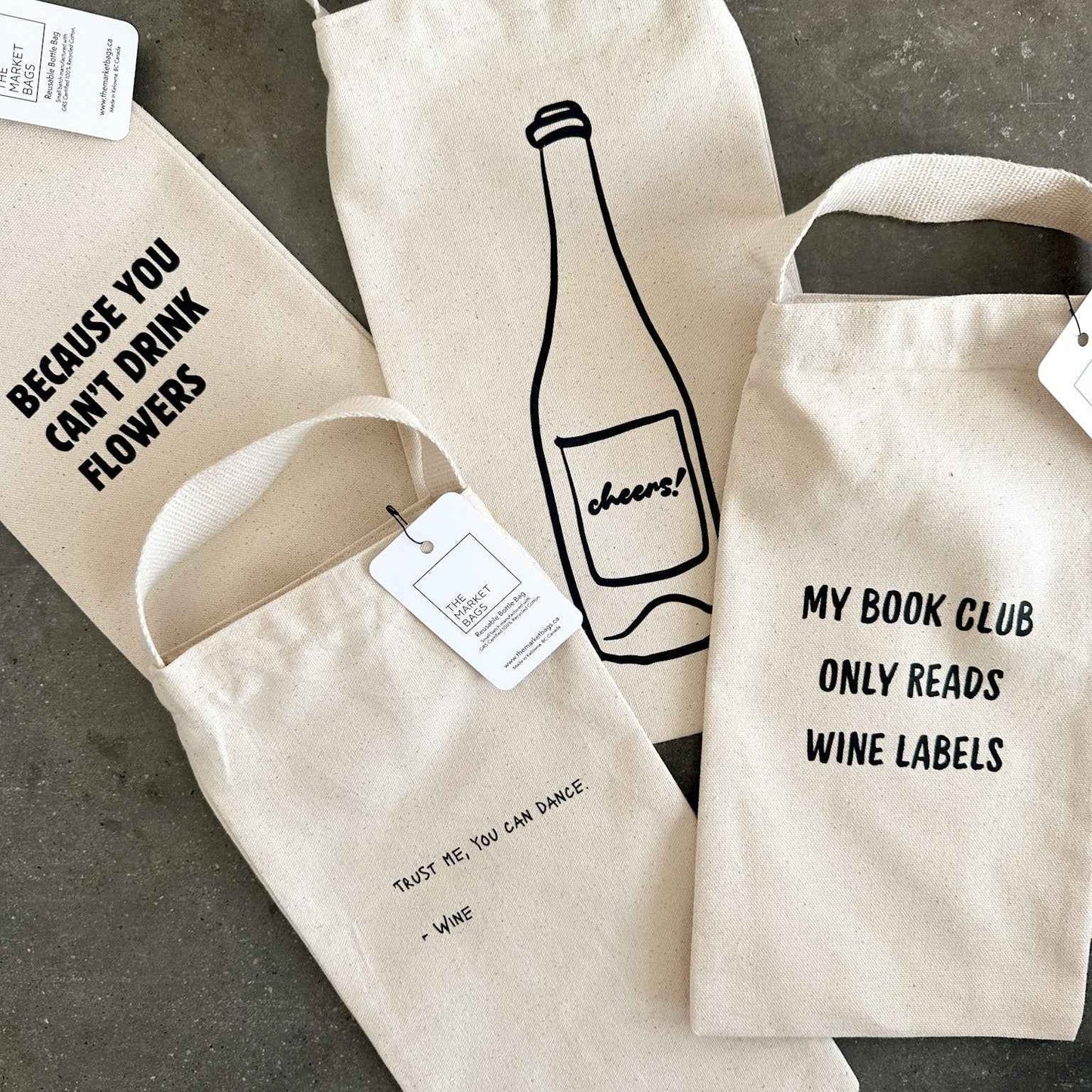 'My Book Club' Reusable Bottle Bag