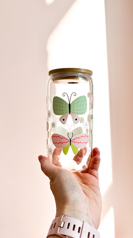 Verre boho - papillons