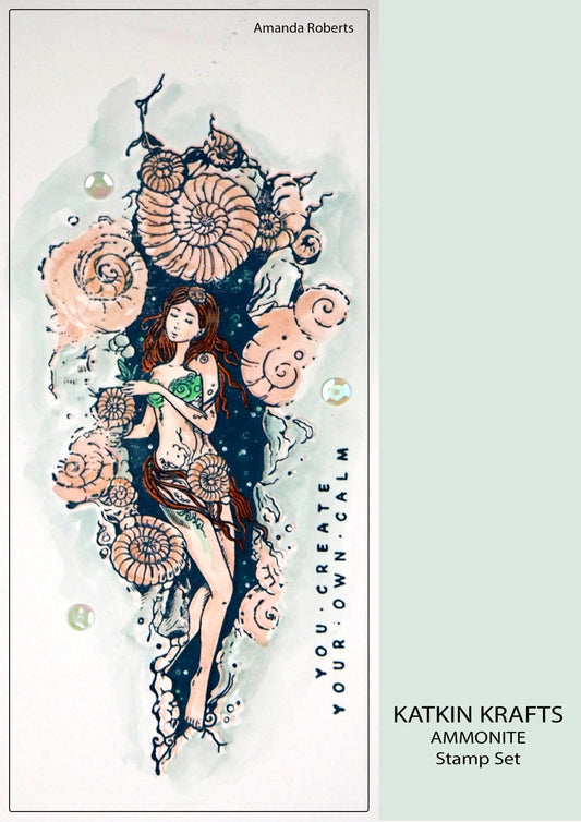 Katkin Krafts Ammonite 6 in x 8 in Clear Stamp Set