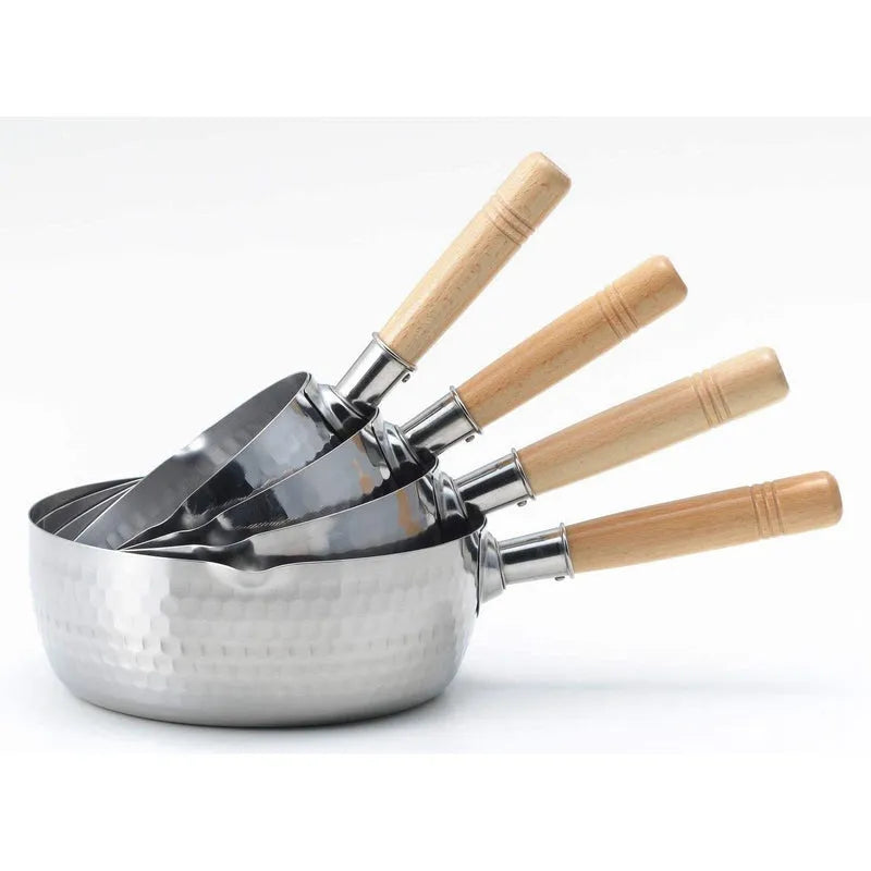 Yoshikawa Yukihira 24 cm Pot | 3.6 L Stainless Steel with Wooden Handle