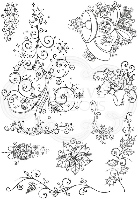Winter Garden A5 Clear Stamp Set