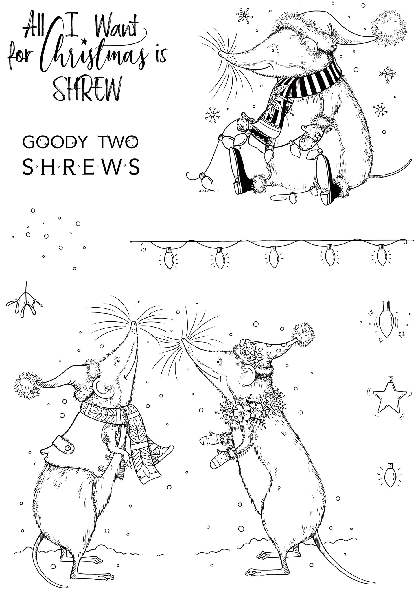 Pink Ink Designs All I Want For Christmas Is Shrew 6 in x 8 in Clear Stamp Set