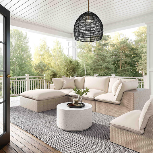Sunbay Indoor/Outdoor Speckled Round Concrete Coffee Table