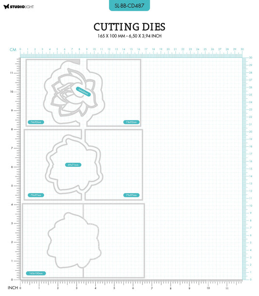 SL Cutting Die Water Lily Card Blooming Butterfly 165x100x1mm 7 PC nr.487