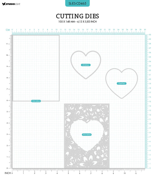 SL Cutting Die Floral Heart Frame Essentials 105x148x1mm 4 PC nr.465