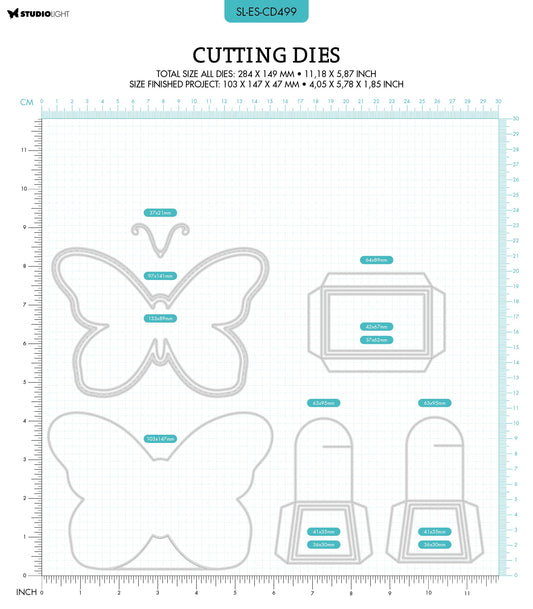 SL Cutting Die Butterfly Box Essentials 282x147x1mm 13 PC nr.499