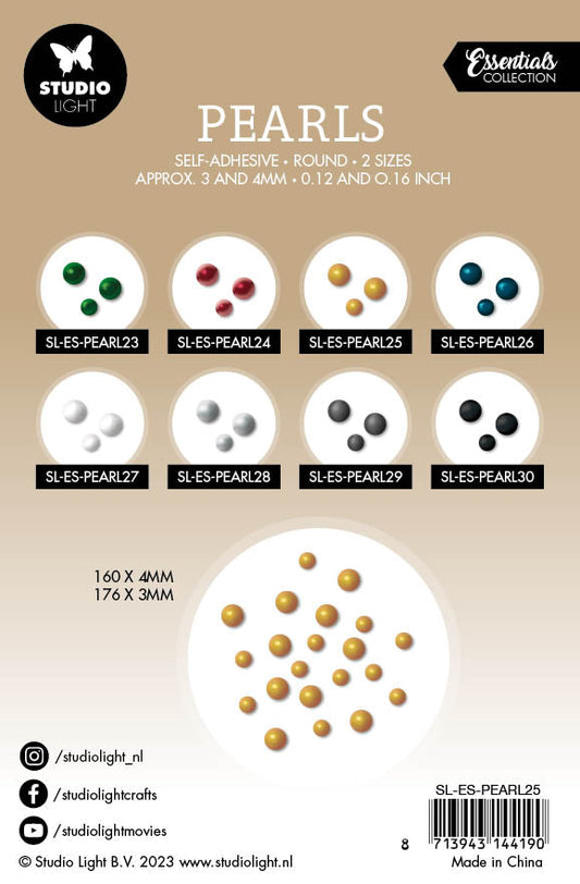 SL Self-Adhesive Pearls Gold Pearls Essentials105x160x4mm 336 PC nr.25