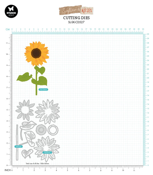 SL Cutting Dies Layered Sunflower Sunflower Kisses 100x143x1mm 9 PC nr.527
