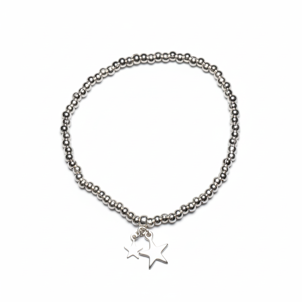 Star Charm Bracelet In Silver Plate
