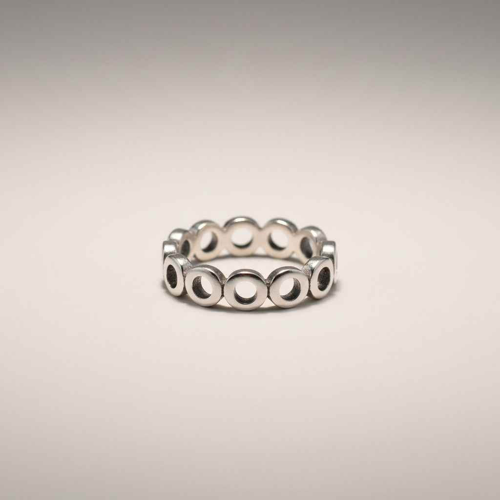 Open Discs Ring In Silver Plate