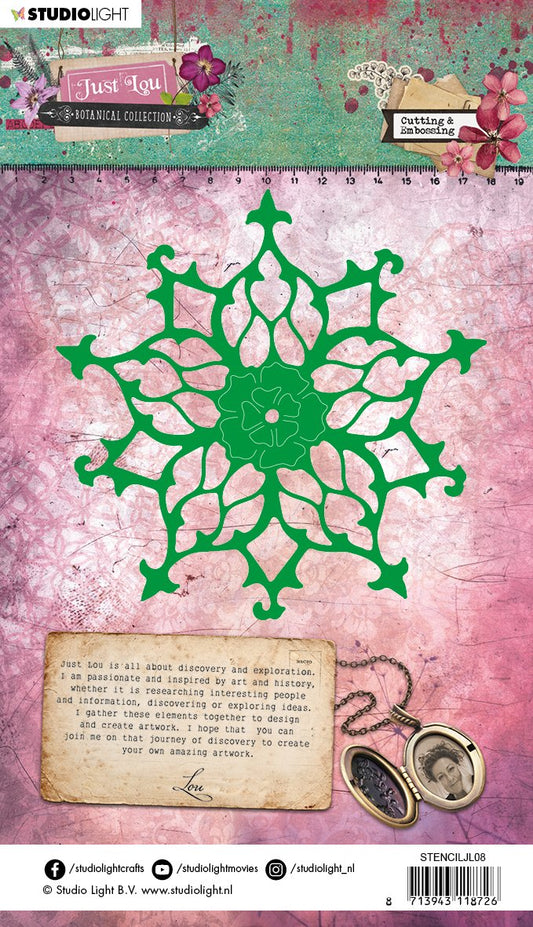 Embossing Die Cut Stencil, Just Lou Botanical Collection nr.08