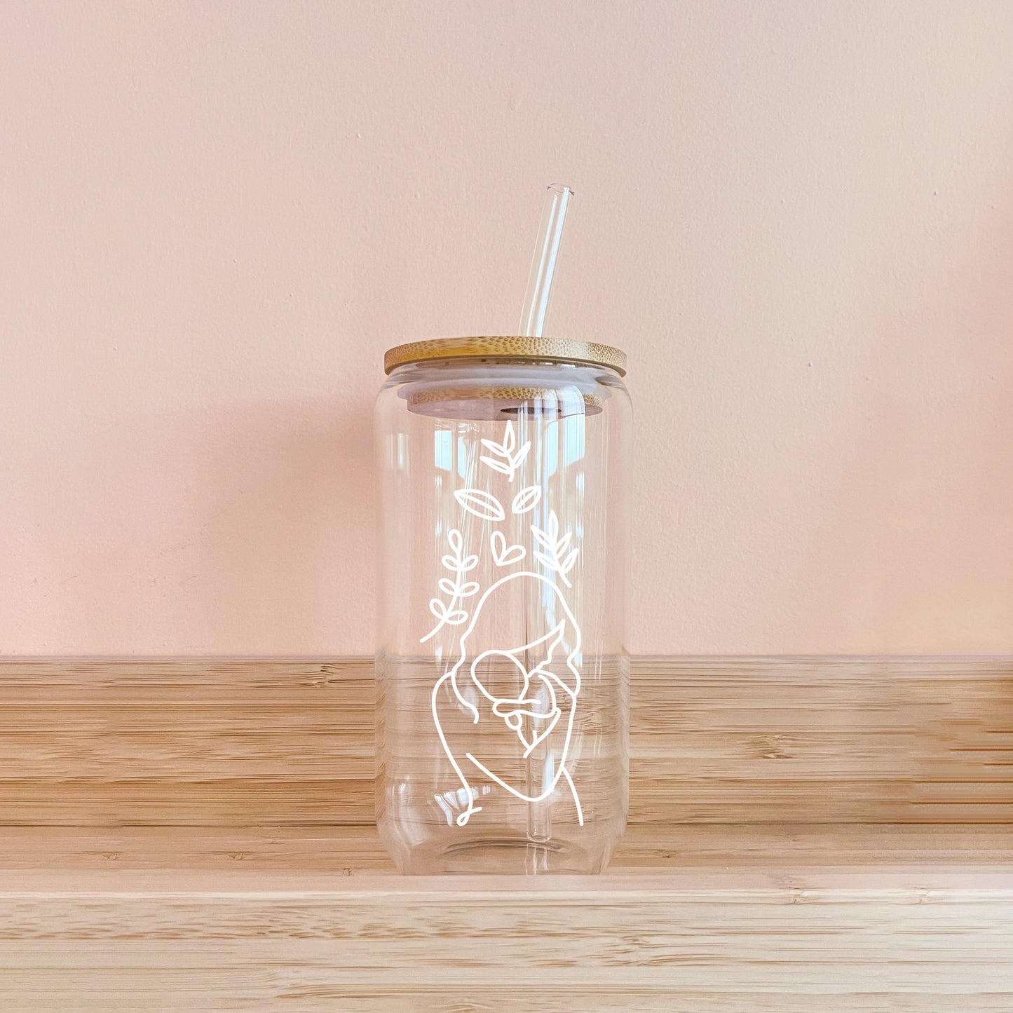 Verre boho - maman line art