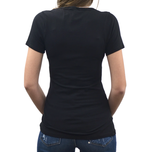 Wild West V-Neck Tee with Steerhead and Cacti