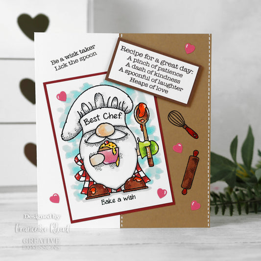 Woodware Clear Singles Gnome Chef 4 in x 6 in Stamp