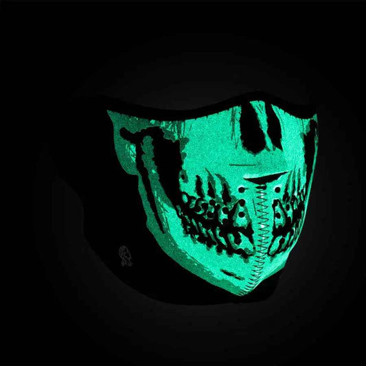 ZANheadgear Half Mask Neoprene Skull Face Glow in the Dark