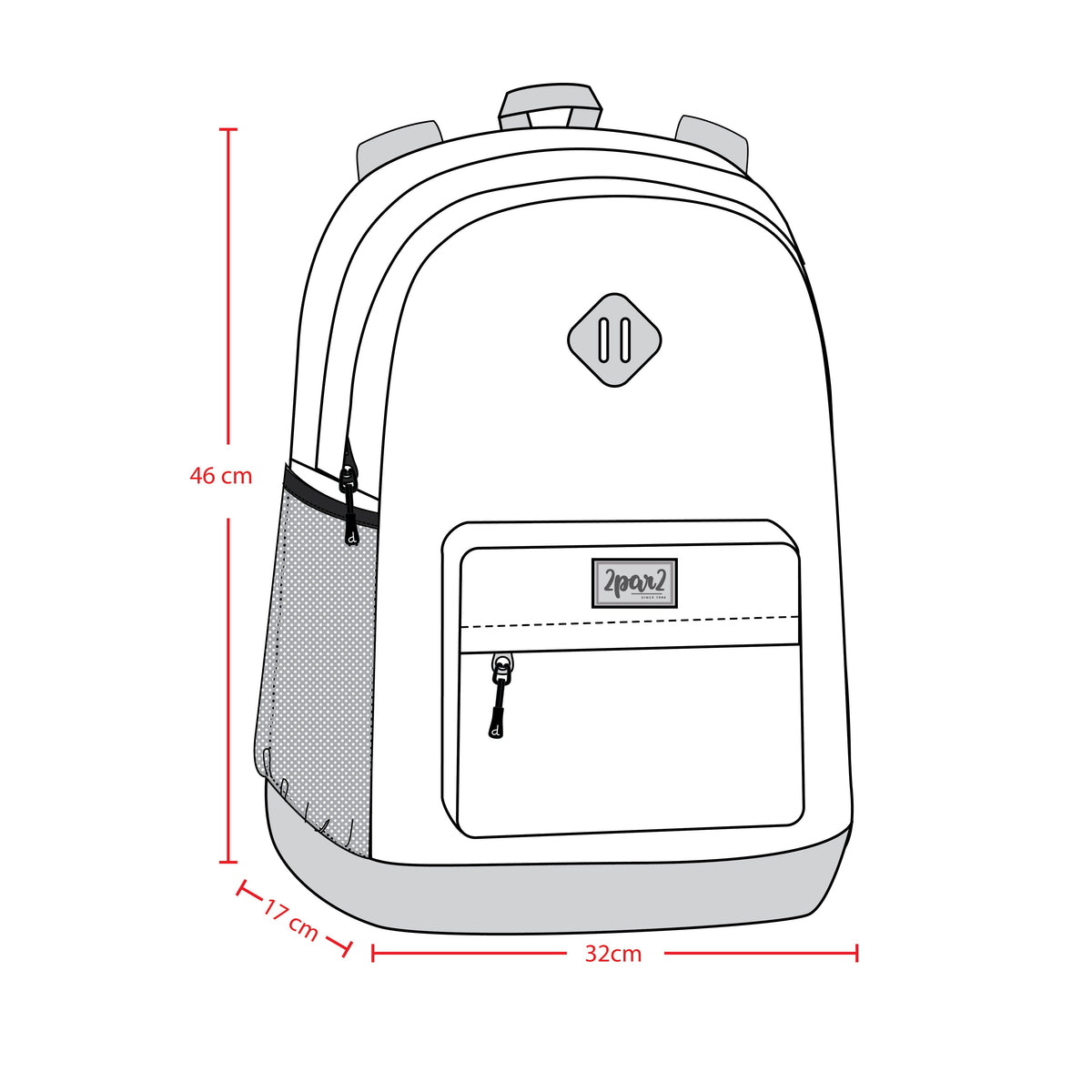 Kids Backpack Blue Diamond Print