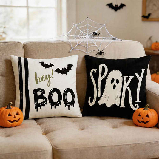 Halloween Funny Ghost Throw Pillow Cover – Decorative 45 x 45 cm Cushion Cover for Sofa, Couch & Home Décor