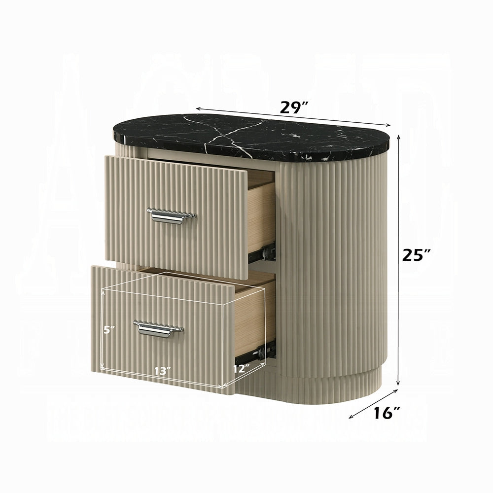 Rhone Luxury Chanel Nightstand - Greyish Beige