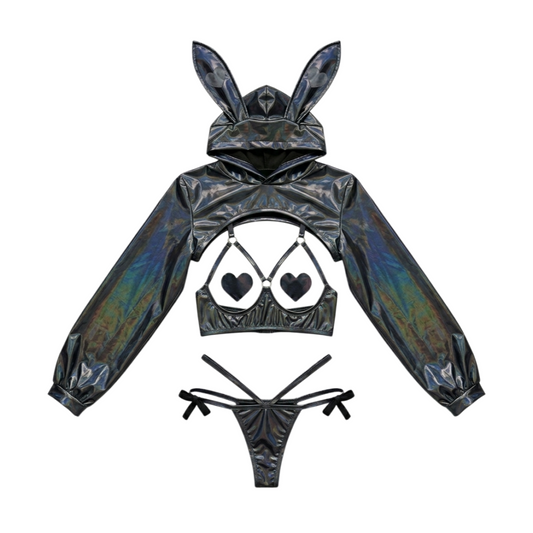 Anime Bunny Girl Style Neo Chrome Swimwear Sexy Bikini Cosplay Lingerie