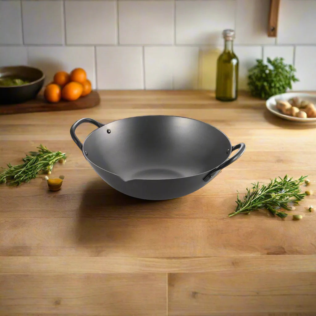 Yoshikawa Cook-Pal Ren Serie 36 cm Guangdong Wok – Nitrierter Carbonstahl
