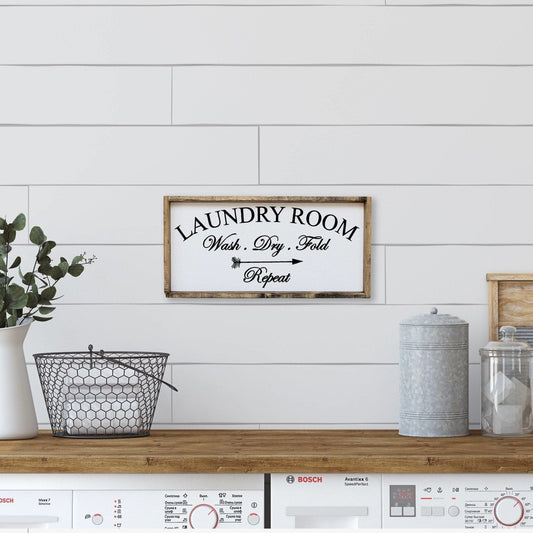 Laundry Room Wood Sign - AURABAGS SHOP