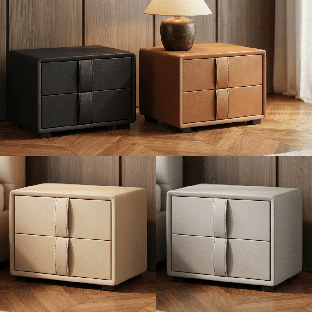 Leo Contemporary Eco-Leather Platform Bed