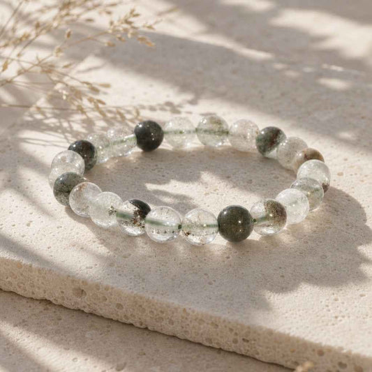 Phantom Quartz Green Round Bracelet - 8mm