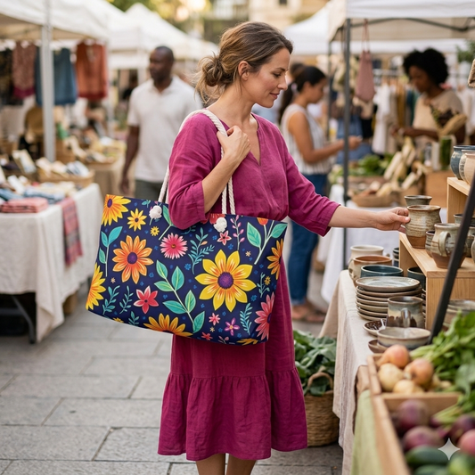 Floral pattern weekender bag