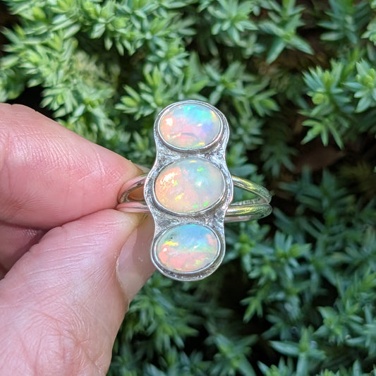 The Three Fates Ring – Three Opal Ring in Sterling Silver
