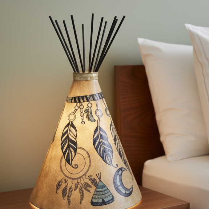 Feathers Tipi Table Lamp