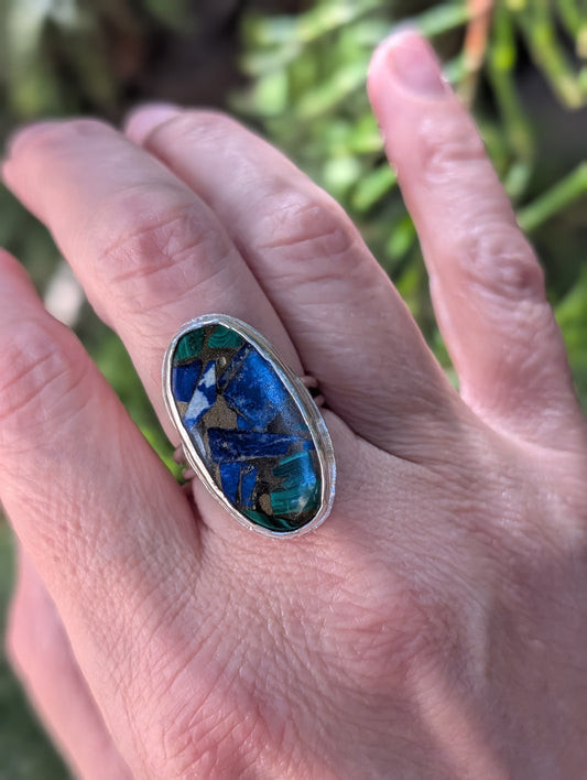 Tectonic Ring | One of a Kind | Argentium Silver | Size 7