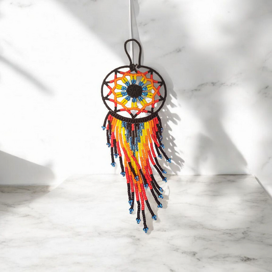 Black and yellow red ,Celestial Beaded Handmade Dreamcatcher