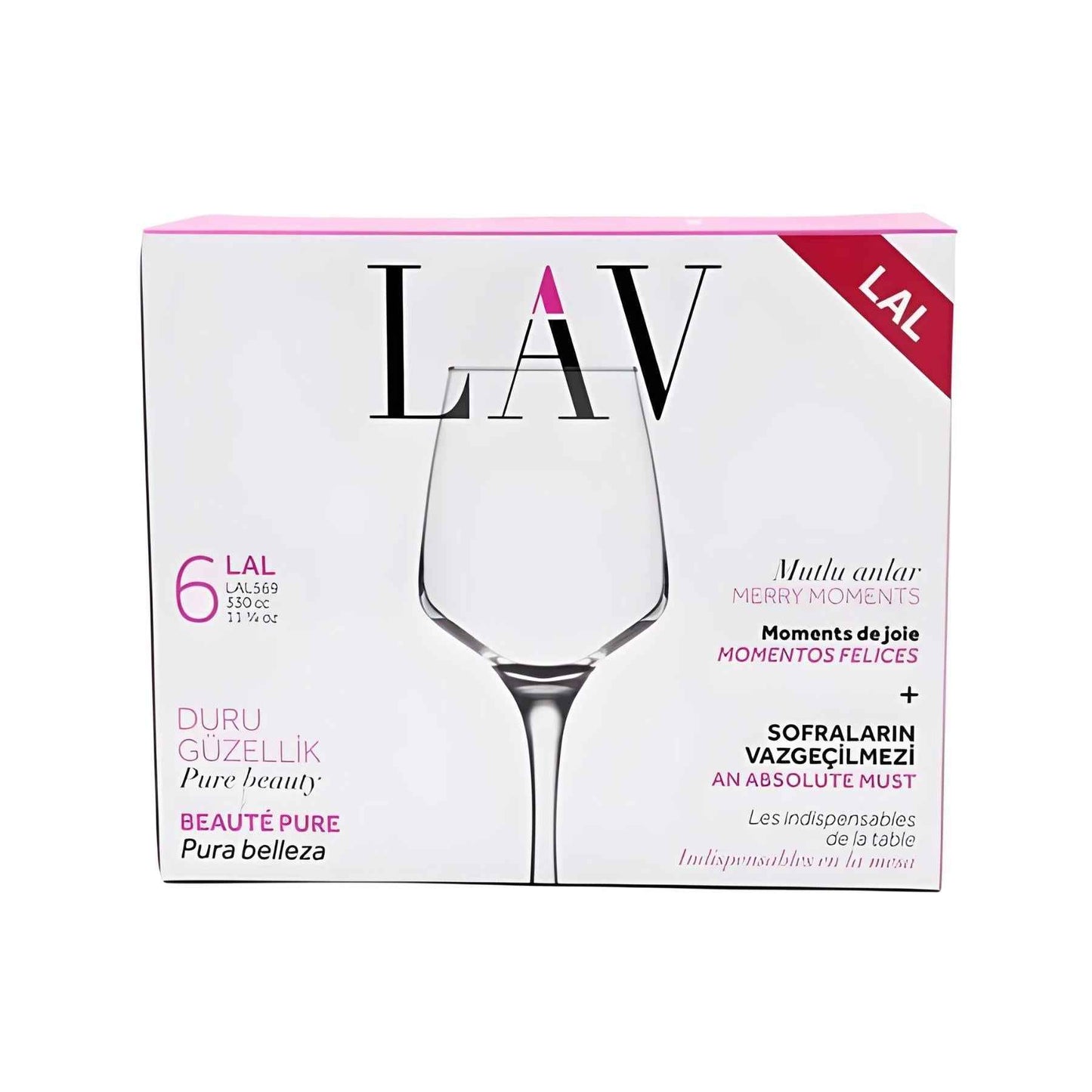 Wine Glasses 12 Oz - LAV LAL - Set of 6