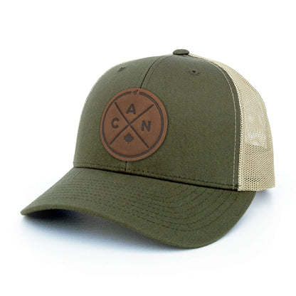 Canada Compass Leather Patch Trucker Hat