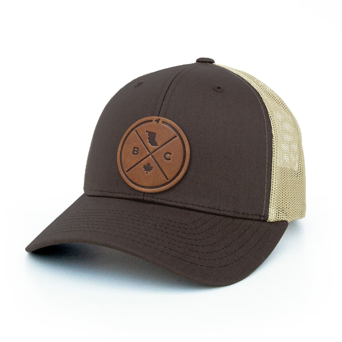 British Columbia Compass Leather Patch Trucker Hat