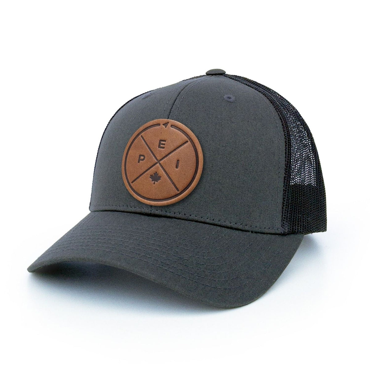 Prince Edward Island Compass Leather Patch Trucker Hat