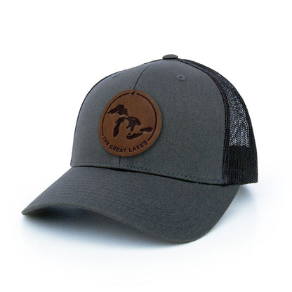 Great Lakes Leather Patch Trucker Hat