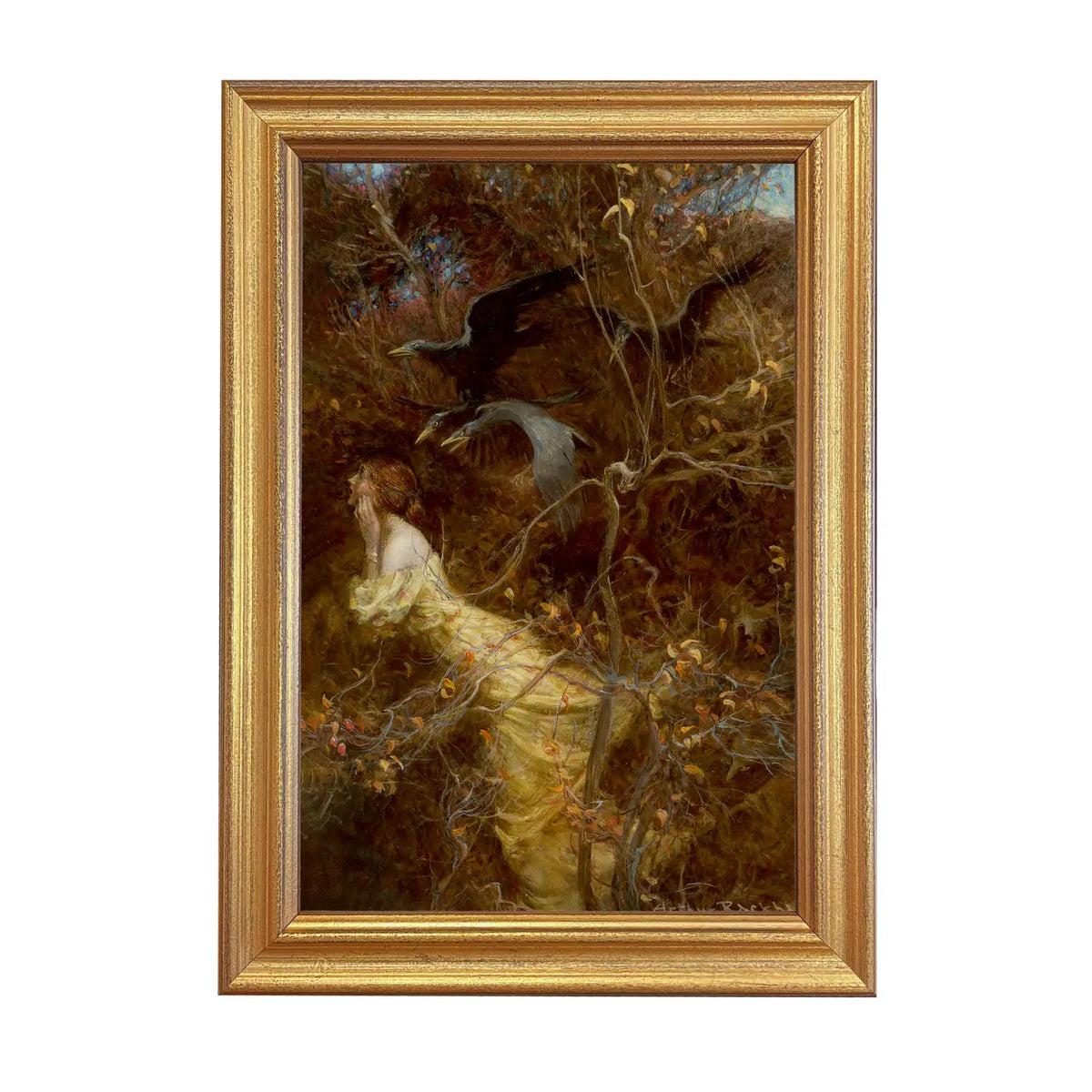 The Haunted Woods – Victorian Oil Painting Print on Satin