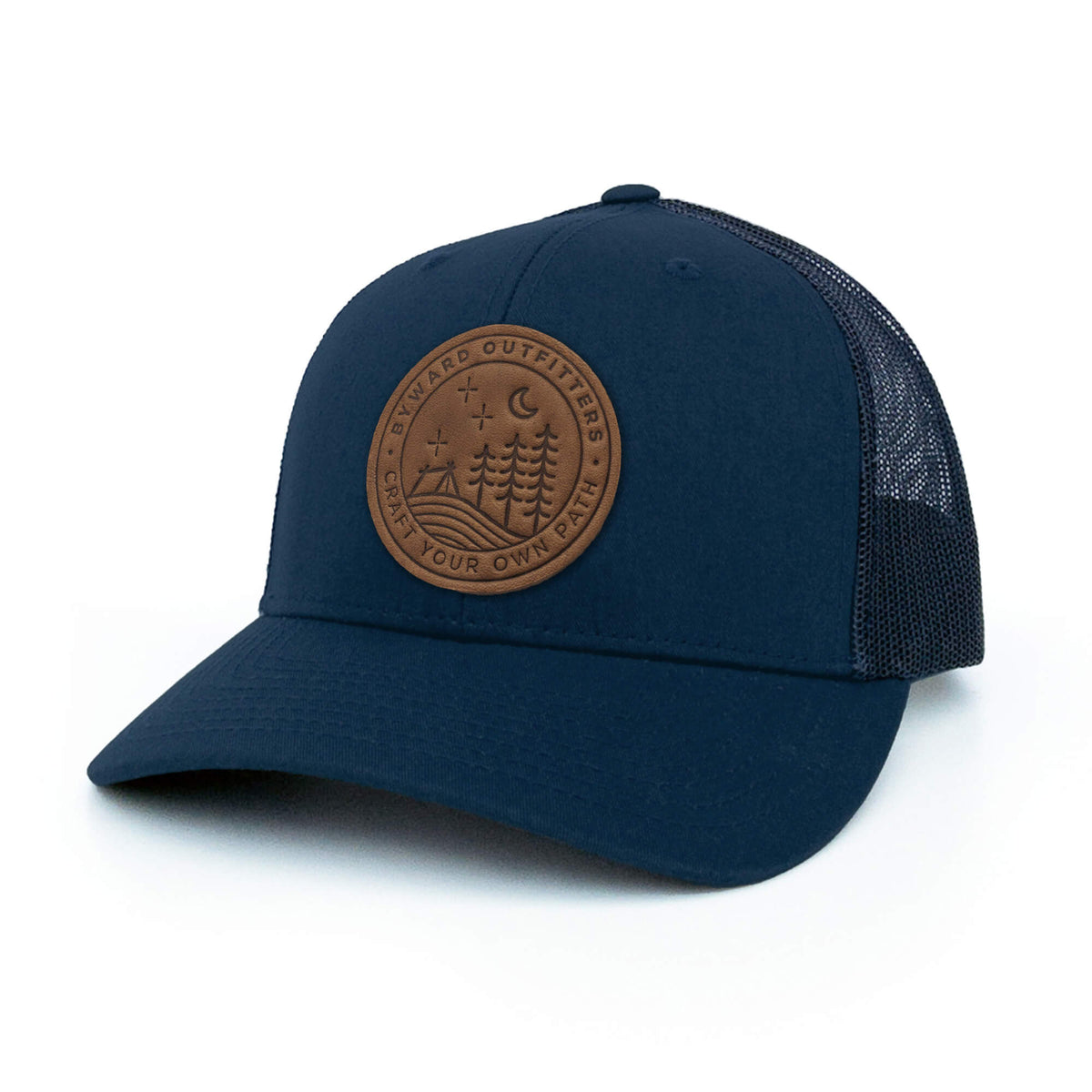 Stellar Night Leather Patch Trucker Hat