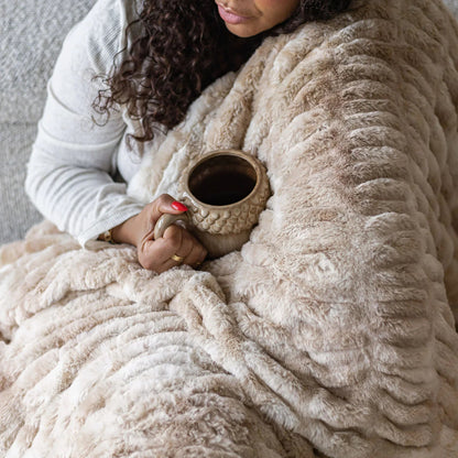 Caramel Swirl Double-sided Minky Blanket