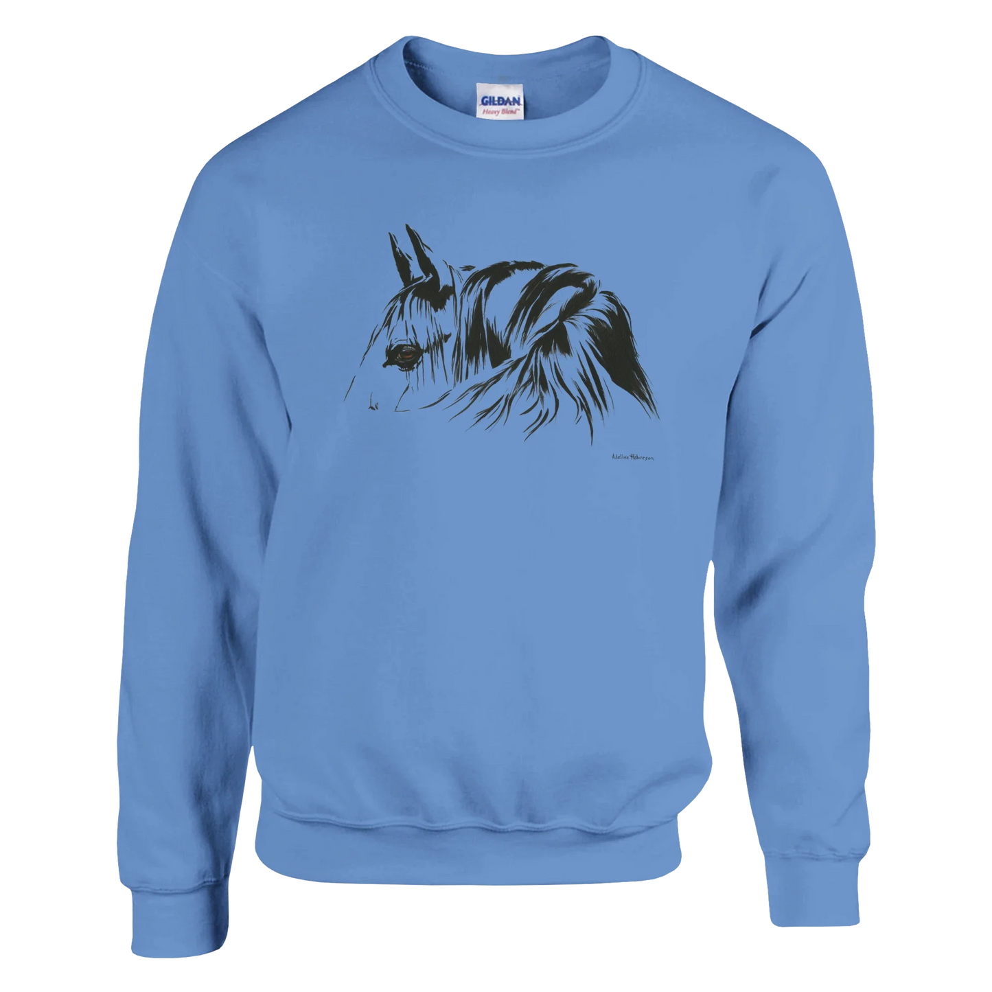 Simplicity Horse Portrait Sweatshirt – Elegant Clean Lined Graphic Apparel