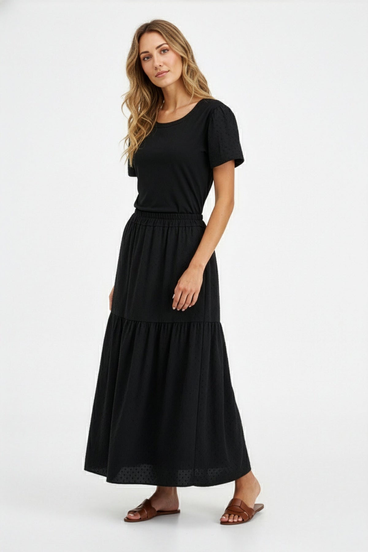 Women's Knit/Woven Combo Top