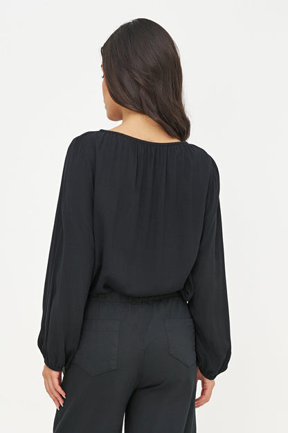 Women's Woven Boat-Neck Top