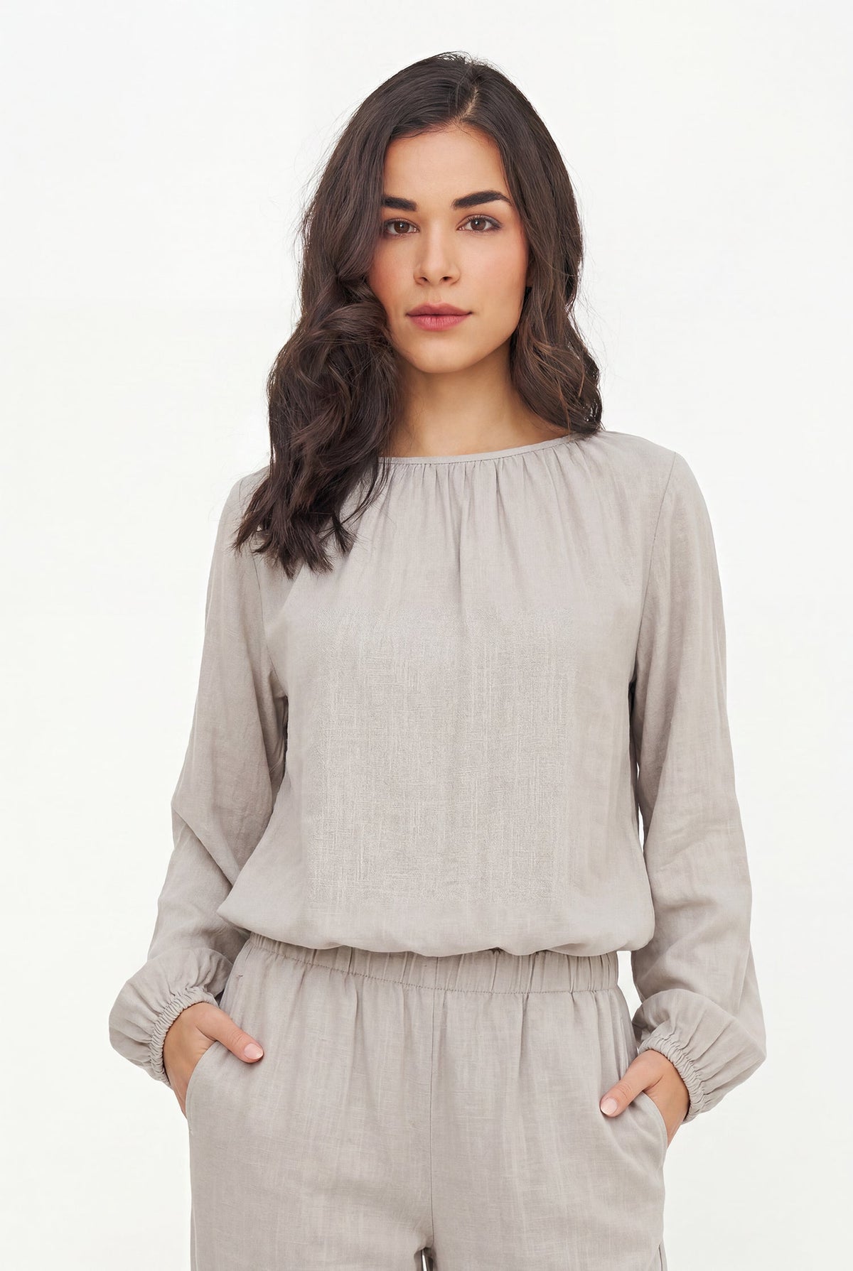 Women's Woven Boat-Neck Top