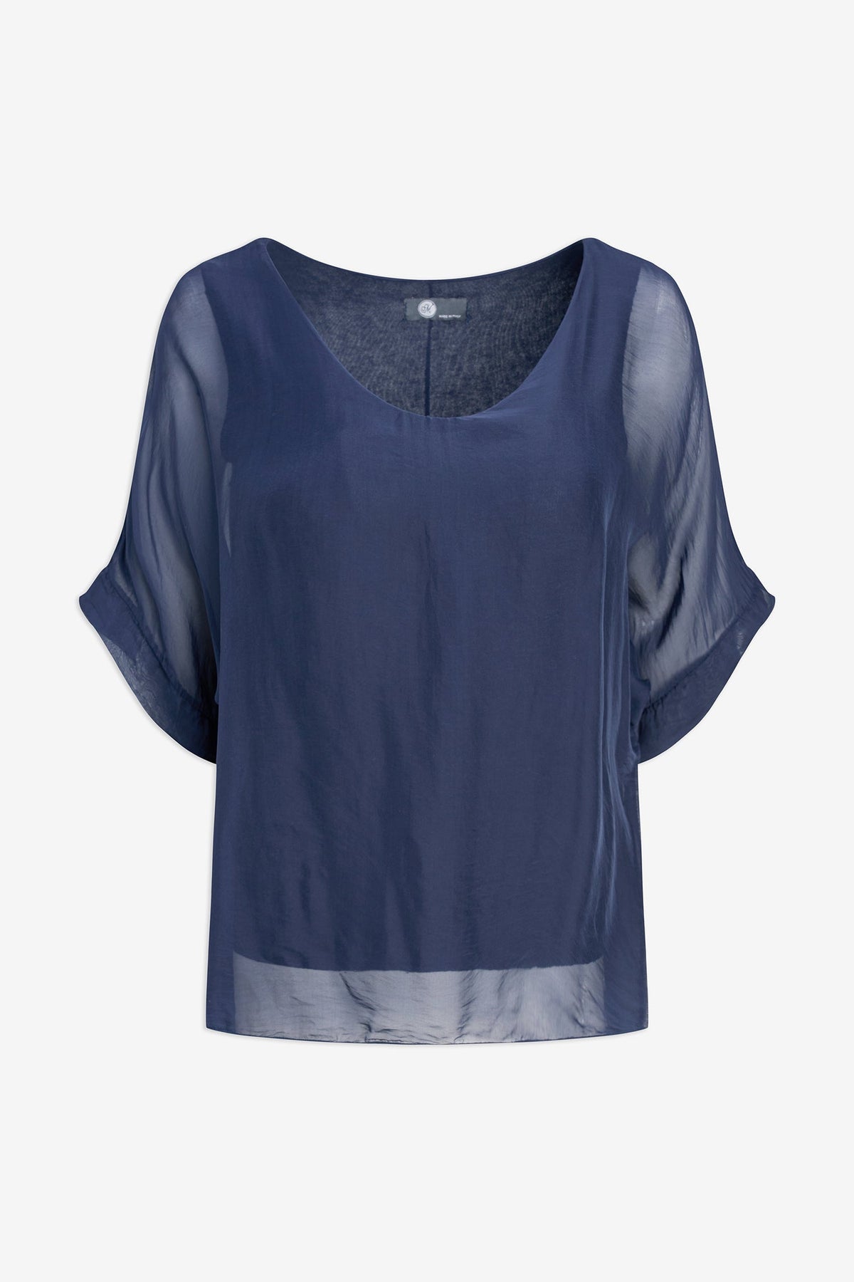 Women's Woven V-Neckline Top, with Short Sleeves